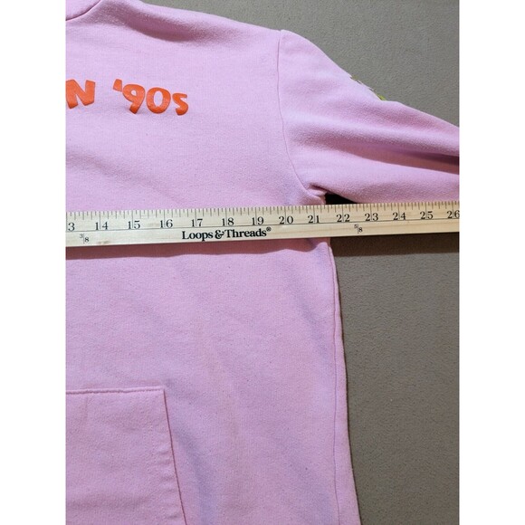 Nickelodeon 90's Cartoon Hoodie Sweatshirt Women's Medium Pink Kangaroo Pocket - Picture 11 of 13